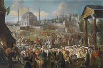 A Sultan's procession in Istanbul - Jean-Baptiste van Mour