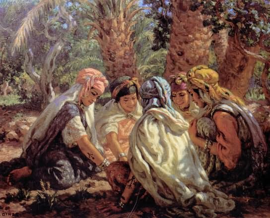 Game of little girls in the palm grove or Game of deception or Tzalbiha - Nasreddine Dinet