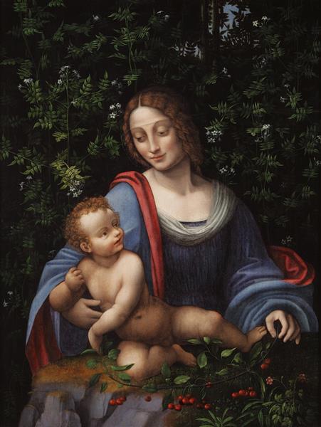 Madonna and Child in a Jasmine Bower, 1520 - Франческо Мельци