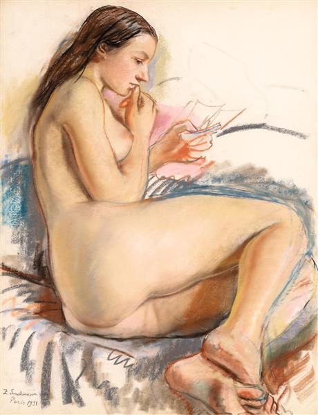 Оголена що читає, 1931 - Зінаїда Серебрякова