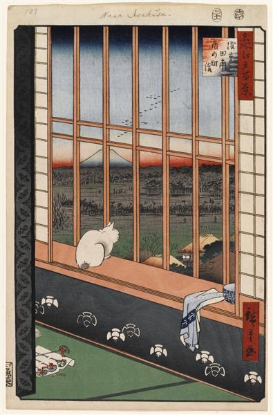 101. Asakusa Ricefields and Torinomachi Festival, 1857 - Utagawa Hiroshige