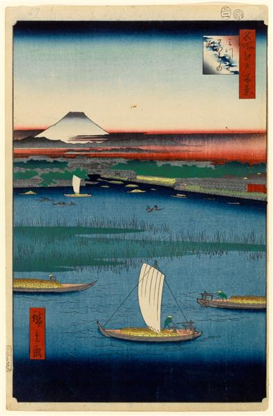 57 (67) Mitsumata Wakarenofuchi, 1857 - Hiroshige