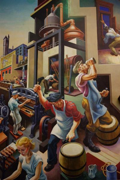 A Social History of the State of Missouri (detail) - Beer Making, 1936 - Thomas Hart Benton
