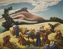 Cradling Wheat - Thomas Hart Benton
