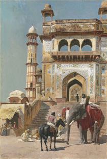 Before the great Jami Masjid mosque - Edwin Lord Weeks