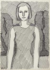 Female image. Illustration to Dante "Vita Nova" - Григорий Иванович Гавриленко