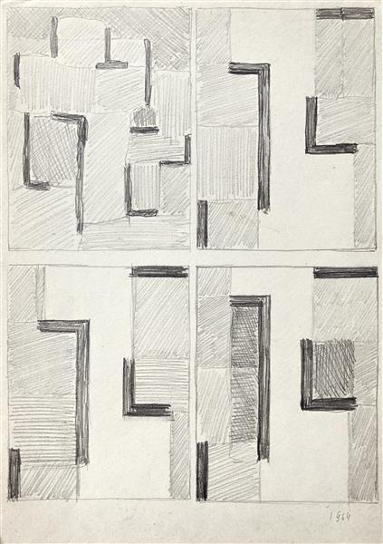 Four Abstract Compositions (Sketches), 1964 - Hryhorii Havrylenko