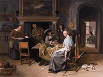 The Card Players in an Interior - Jan Steen