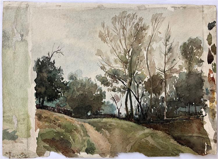 Landscape with trees, c.1955 - Hryhorii Havrylenko