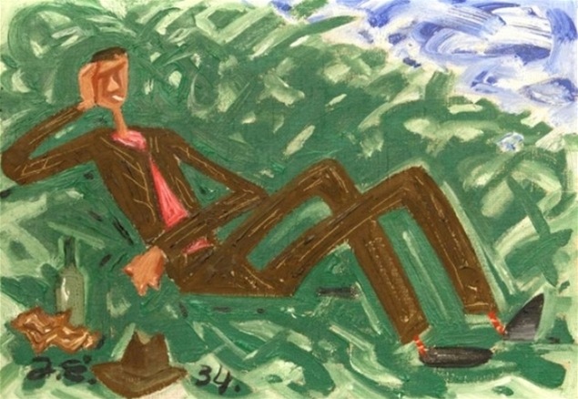 Muž ležící v trávě, 1934 - Josef Capek