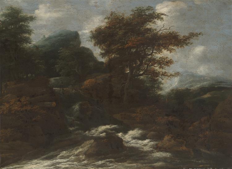 Landscape with Waterfall - Salomon van Ruysdael