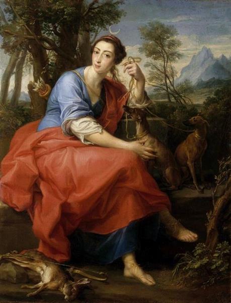 Portrait of the Famous Singer (soprano) Caterina Gabrielli as Diana, 1751 - Помпео Батоні