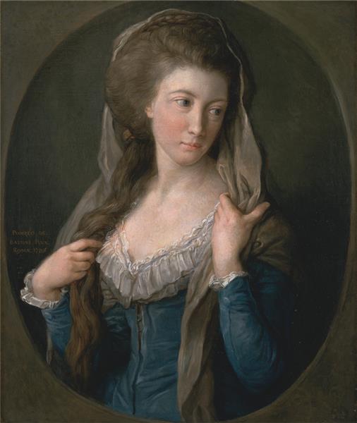 Portrait of a Woman, Traditionally Identified as Margaret Stuart, Lady Hippisley, c.1785 - Помпео Батоні