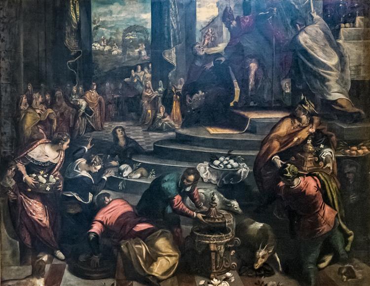 Joachim expelled from the temple - Domenico Tintoretto