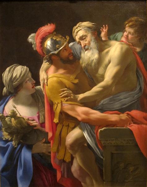 Aeneas and His Faher Fleeing Troy, c.1635 - Simon Vouet