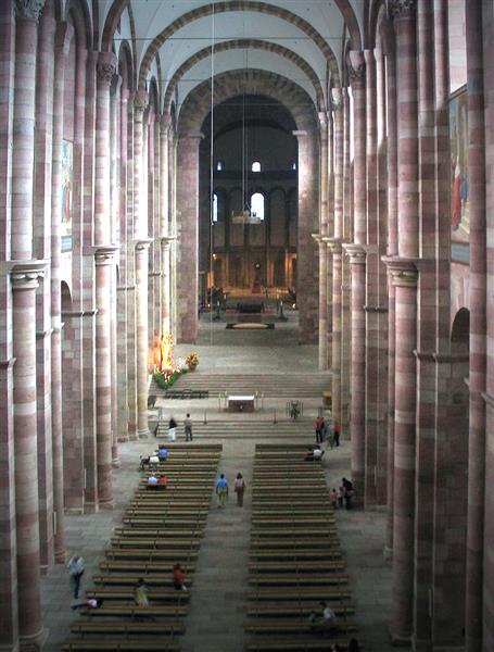 Interior of Speyer Cathedral, Germany, c.1030 - Романская архитектура