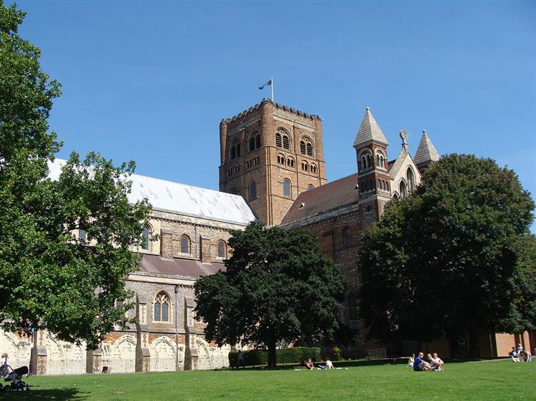 St. Albans Cathedral, England, 1077 - Romanesque Architecture