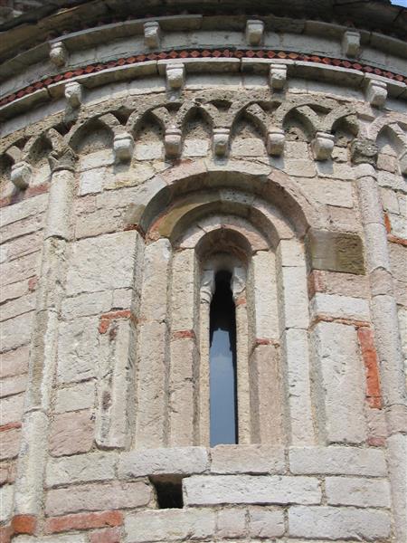 Window and Lombard Band of the Rotunda of San Tomè, Bergamo, Italy, 1100 - Romanesque Architecture