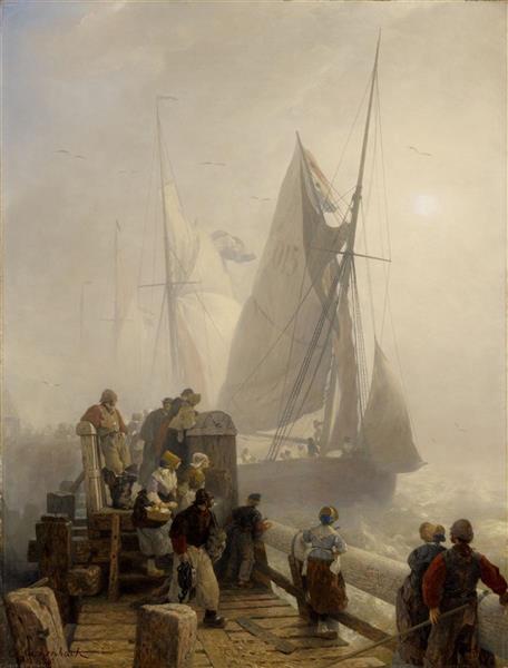 Ships coming in, Hollandse Kust, c.1900 - Андреас Ахенбах