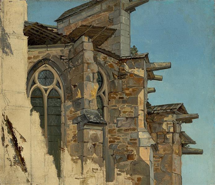 Study Of The Ruin Altenberg, 1831 - Андреас Ахенбах