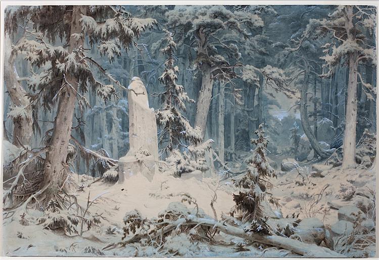 Snowy Forest, 1835 - Андреас Ахенбах