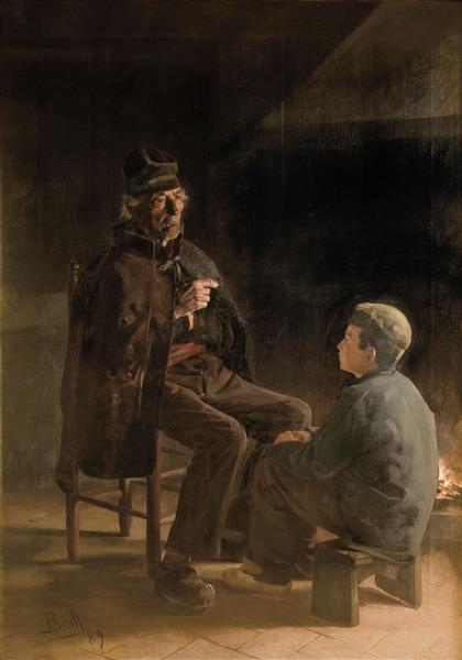 Old man and boy, 1889 - Жоан Бруль-и-Виньолес