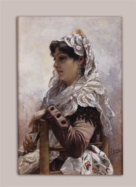 Portrait of Valencian Woman, 1880 - Joaquín Agrasot