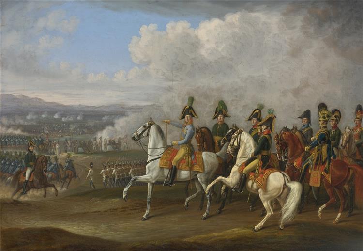 General Von Bellegarde and His Officers Observing a Battle, 1815 - Освальд Ахенбах