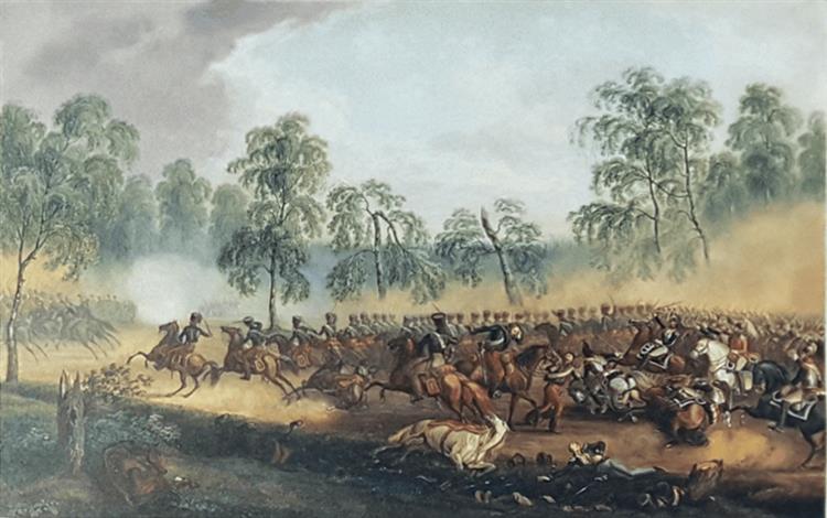 Battle of Ostrovno  1812 - Освальд Ахенбах
