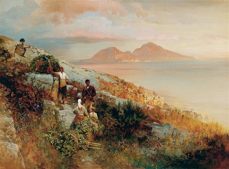 View of Capri, 1884 - Освальд Ахенбах