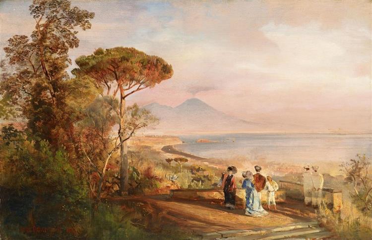 The Bay of Naples, 1877 - Освальд Ахенбах