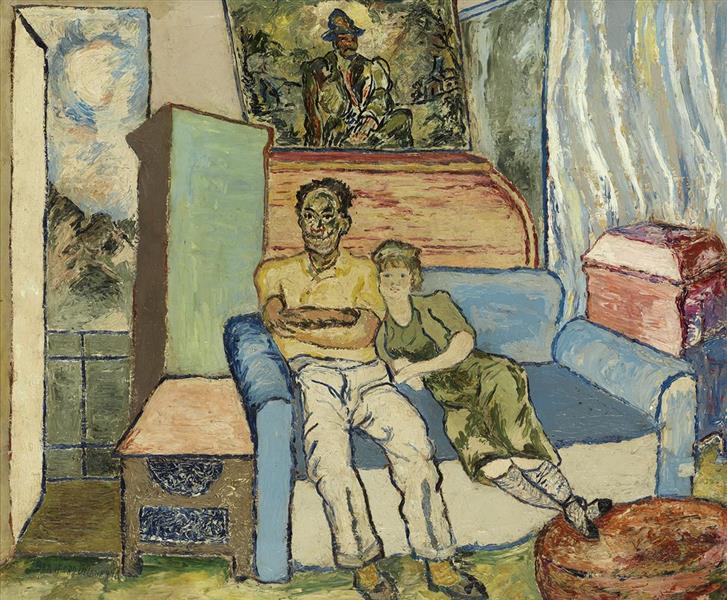 Untitled (The Artist and Woman Seated), 1940 - Beauford Delaney