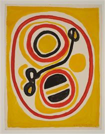 Untitled (Yellow, Red, and Black Circles for James Baldwin, Istanbul) - Beauford Delaney