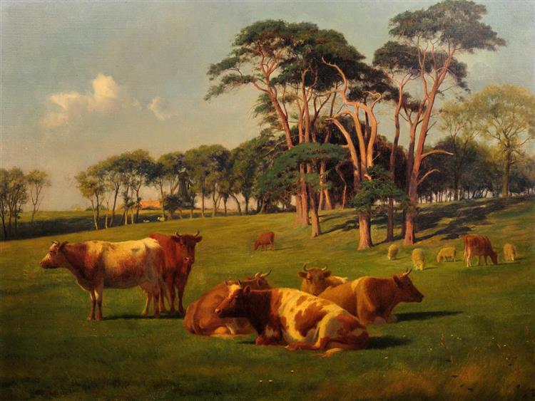 Cattle and Sheep in Pasture, 1907 - William Sidney Cooper