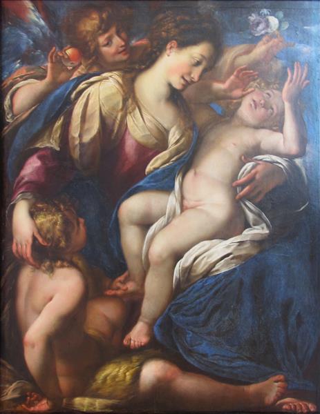 Maria Mit Kind, Dem Johannesknaben Und Einem Engel - Giulio Cesare Procaccini