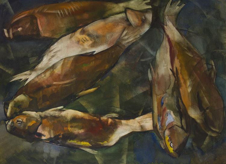 Still Life with Fish, 1973 - Малаян, Петрос Оганесович
