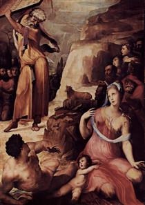 Moses Empfängt Die Gesetzestafeln - Domenico di Pace Beccafumi