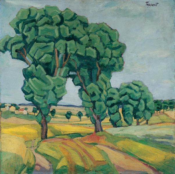 Bäume in Hügeliger Landschaft, c.1918 - Georg Tappert