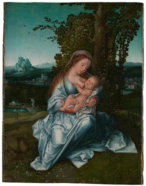 The Virgin and Child in a Landscape - Bernard van Orley