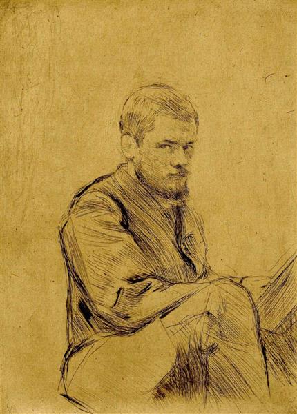Self-portrait at twenty years of three quarters, 1883 - Эмиль Фриан