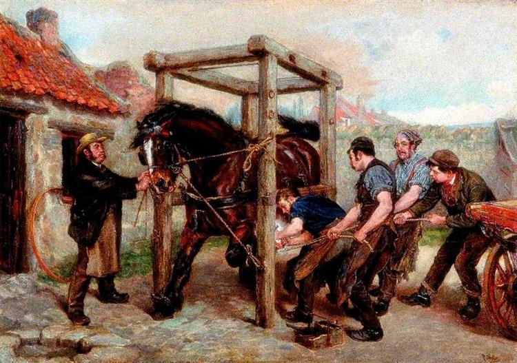 Shoeing the Bay Mare, c.1890 - Ralph Hedley