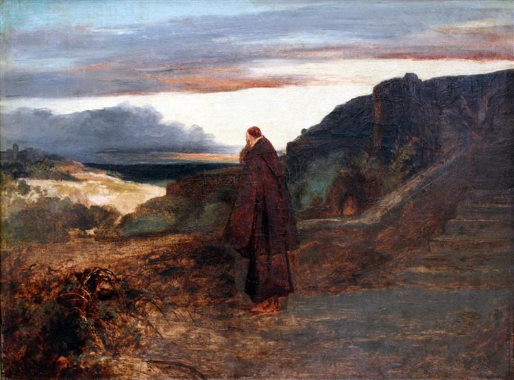 Monk on Terrace, 1835 - Carl Blechen