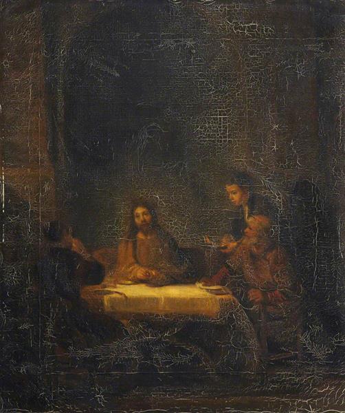Supper at Emmaus (after Rembrandt Van Rijn), 1850 - Thomas Stuart Smith