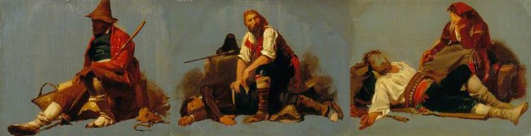 Three Groups of Italian Peasants, 1850 - Thomas Stuart Smith