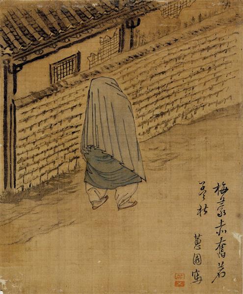 Women with a Cap, c.1800 - Shin Yoon-bok
