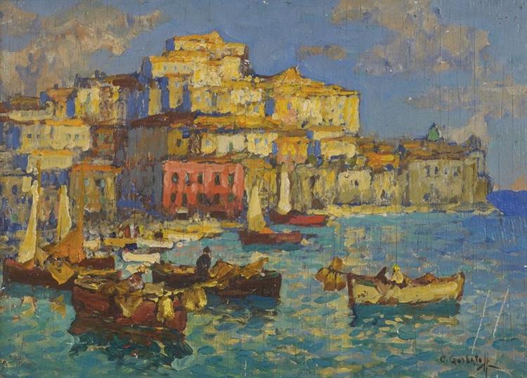 Harbor in Naples, 1930 - Konstantin Gorbatov