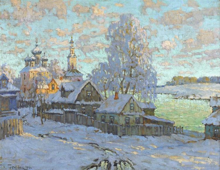 Village in the Winter Sun, 1919 - Constantin Gorbatov