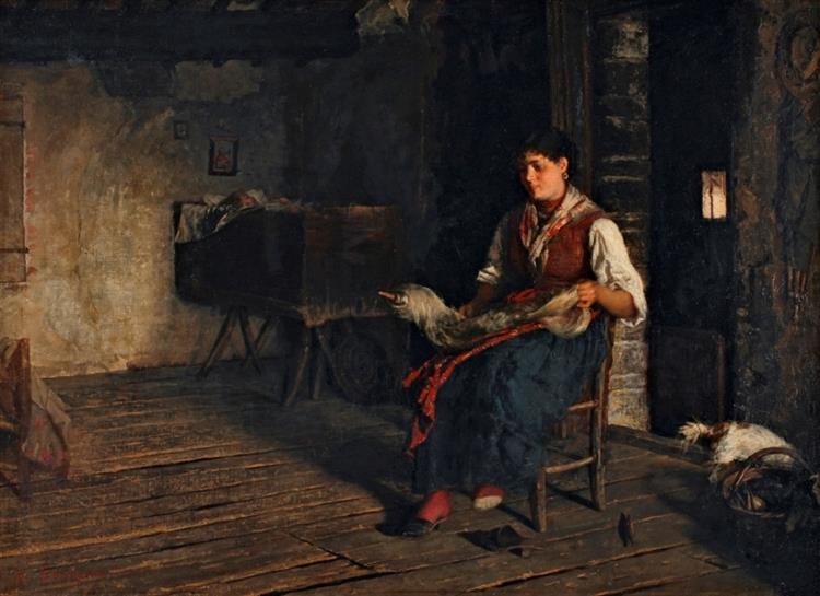 The good mother (The spinning wheel), 1890 - Noè Bordignon