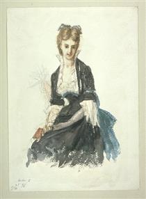 Study For The Portrait Of Baroness Seillière - Ernest Hébert