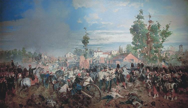 The battle of Magenta, c.1859 - Girolamo Induno